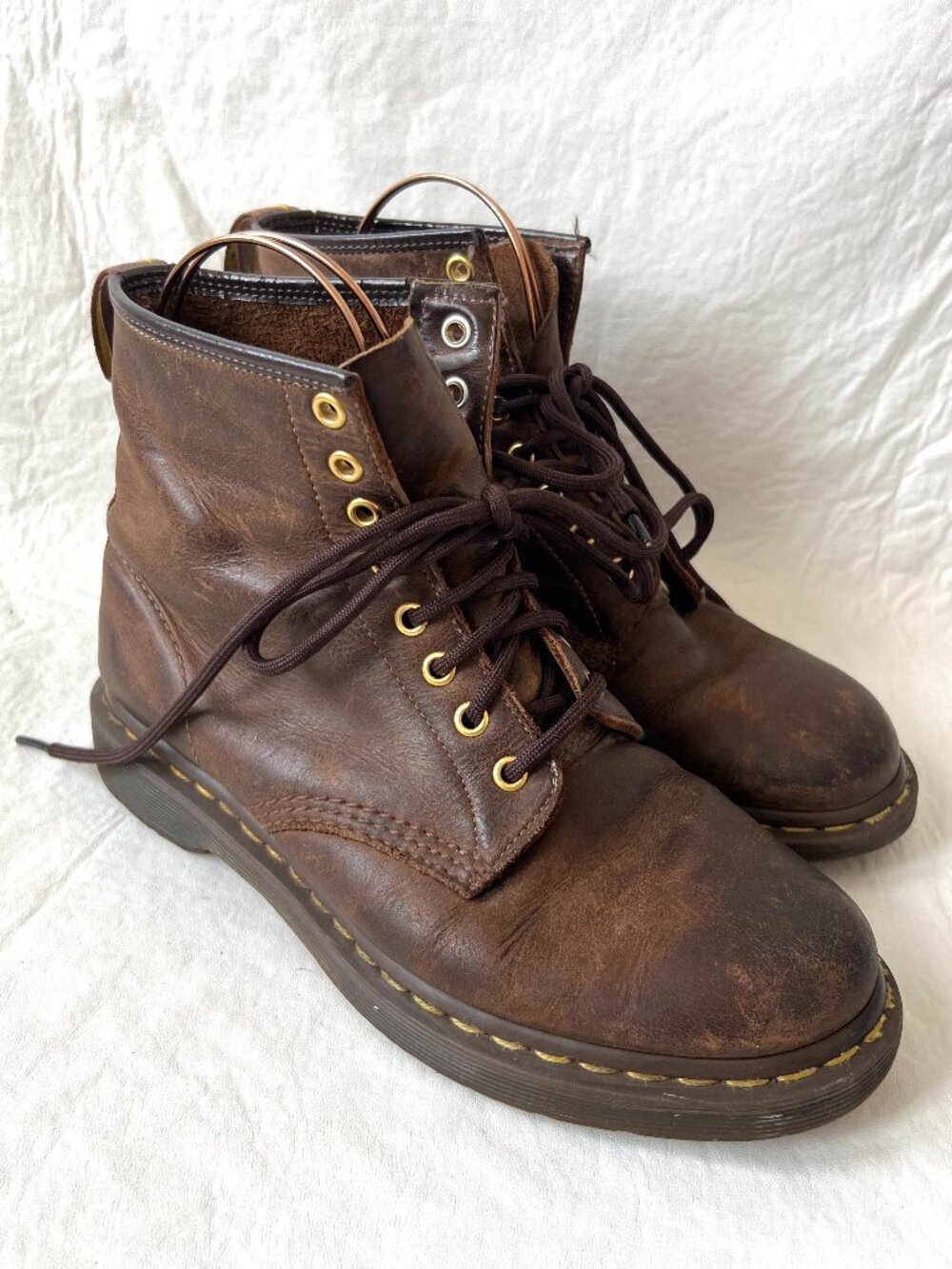 Dr Martens boots 1460 brown crazy horse leather UK 8 US womens 10 mens 9 combat